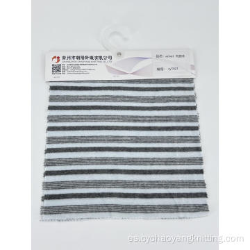 Tela de patrón de rayas de terciopelo de poliéster para textiles domésticos